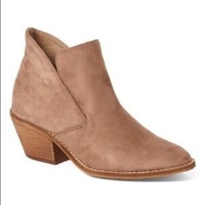 Catherine Malandrino Margaret Taupe Block Heeled Faux-Suede Ankle Bootie Size 6